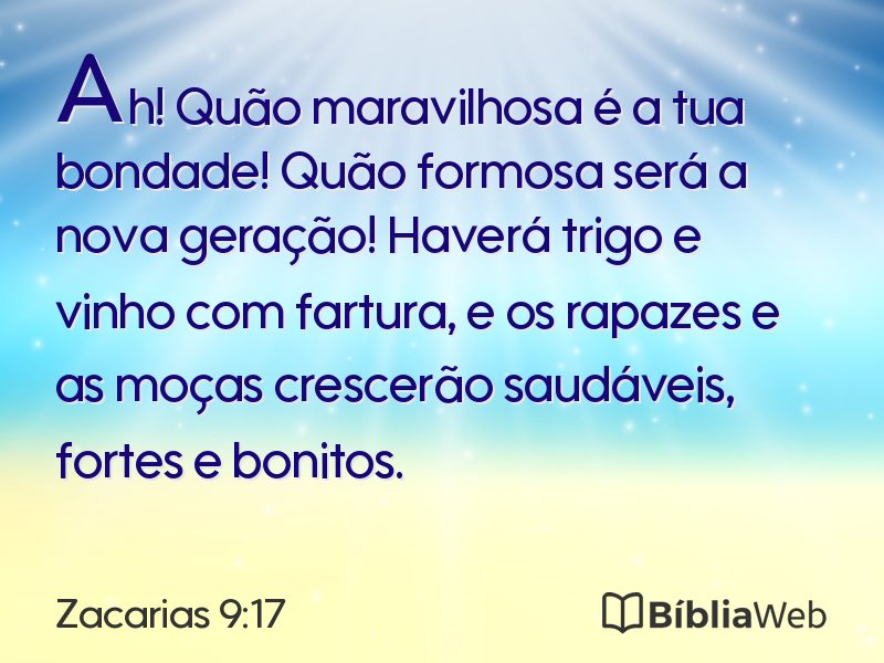 Zacarias 9:17 em imagem para compartilhar
