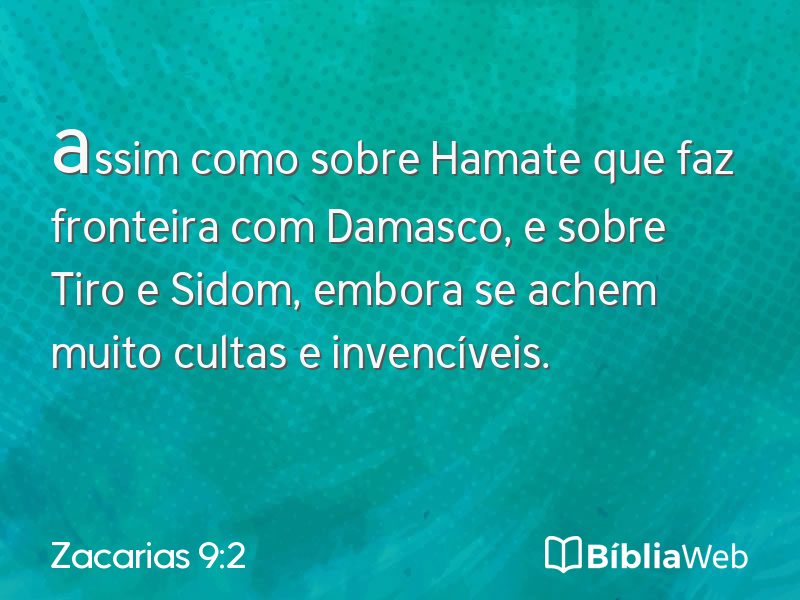 Zacarias 9:2 em imagem para compartilhar