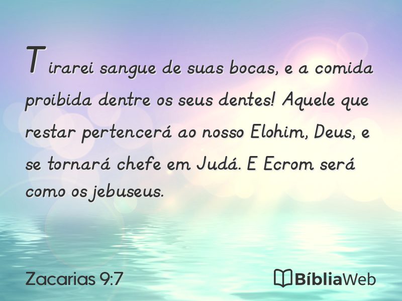 Zacarias 9:7 em imagem para compartilhar