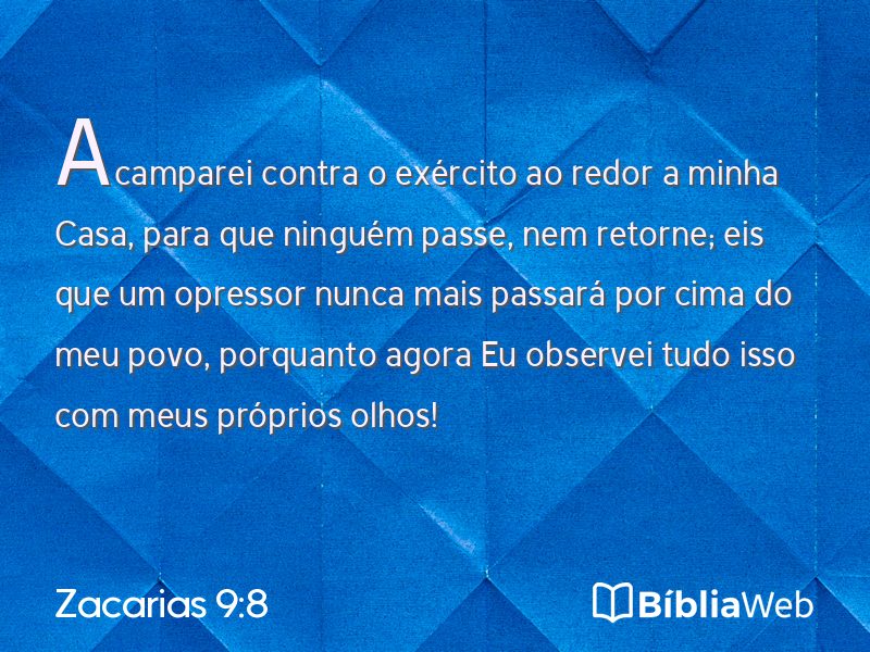 Zacarias 9:8 em imagem para compartilhar