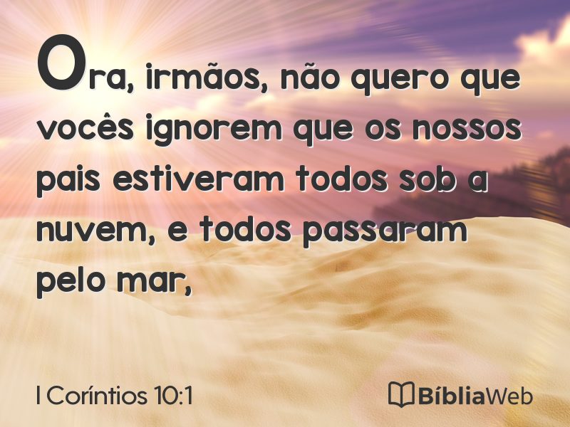 I Coríntios 10:1 em imagem para compartilhar