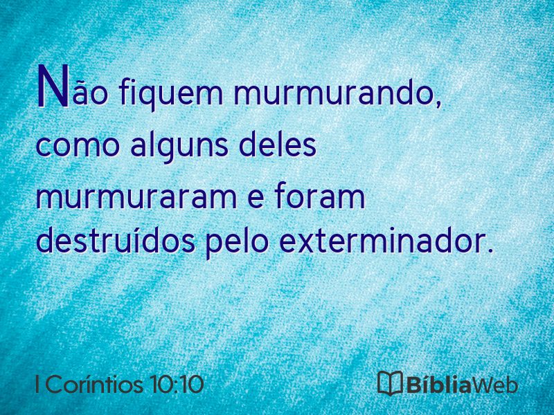 I Coríntios 10:10 em imagem para compartilhar