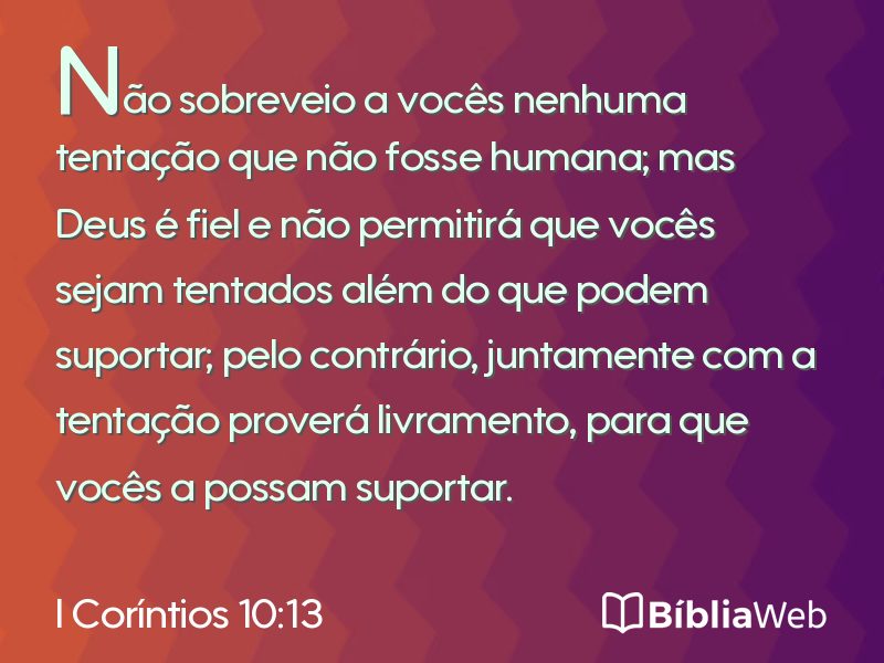 I Coríntios 10:13 em imagem para compartilhar