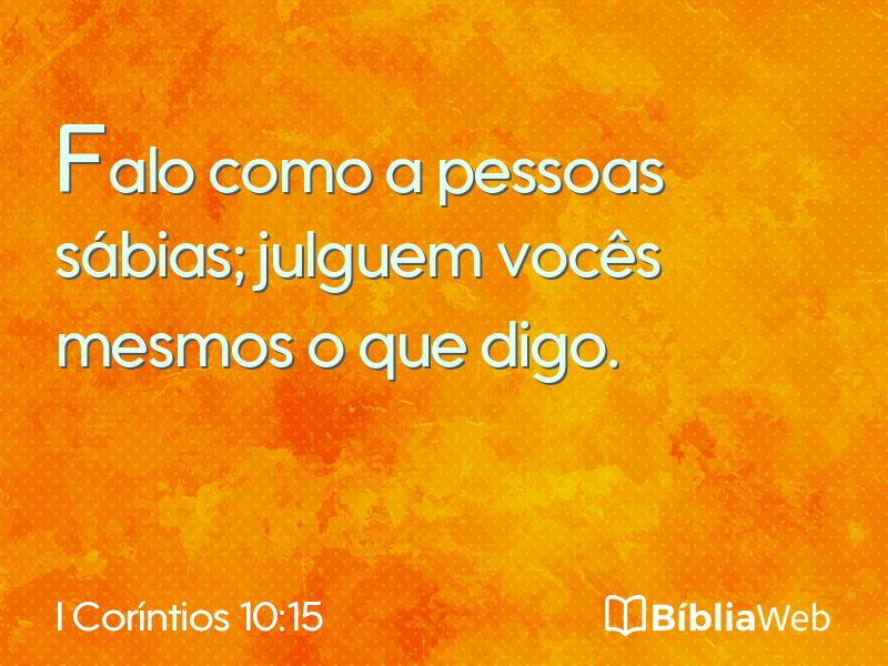 I Coríntios 10:15 em imagem para compartilhar