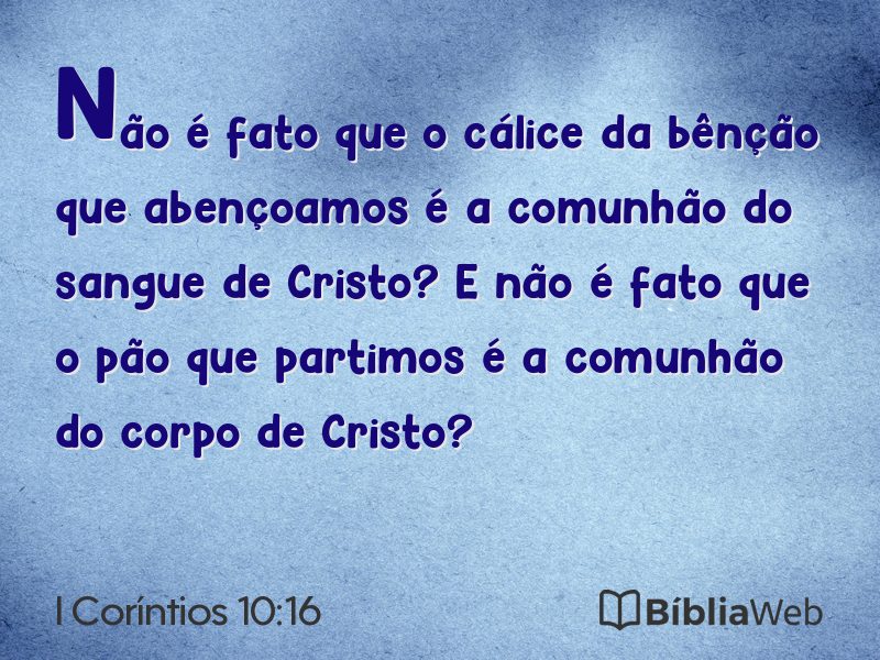 I Coríntios 10:16 em imagem para compartilhar