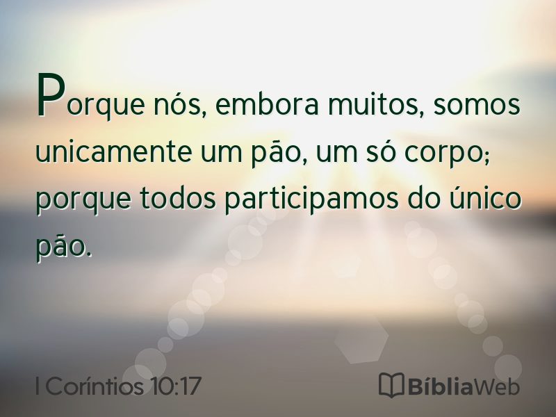 I Coríntios 10:17 em imagem para compartilhar