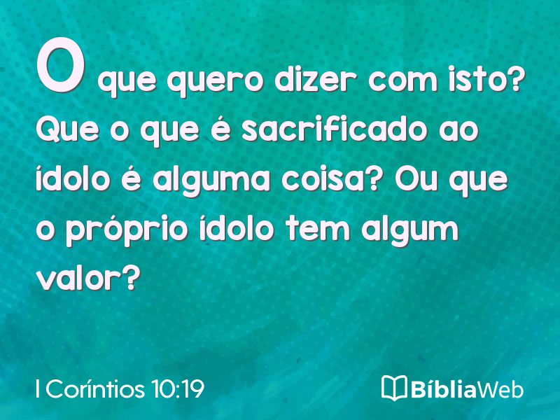 I Coríntios 10:19 em imagem para compartilhar
