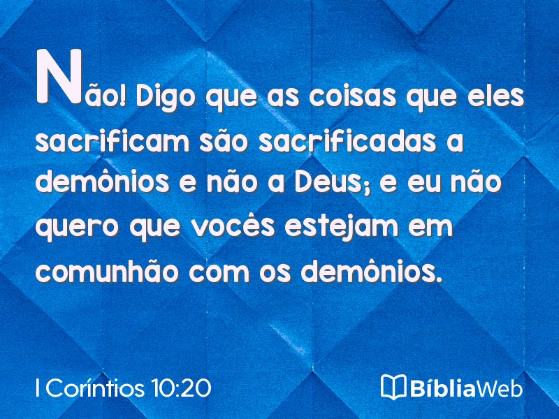 I Coríntios 10:20 em imagem para compartilhar