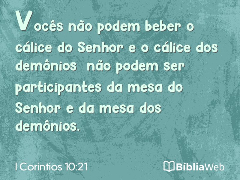 I Coríntios 10:21 em imagem para compartilhar