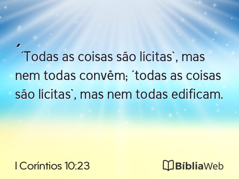 I Coríntios 10:23 em imagem para compartilhar