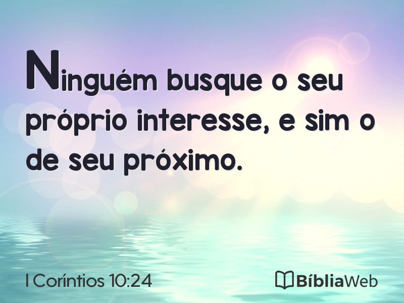 I Coríntios 10:24 em imagem para compartilhar