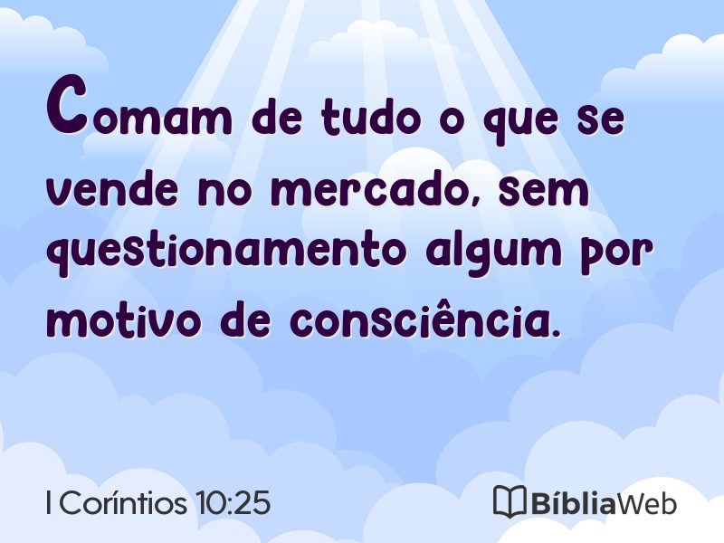 I Coríntios 10:25 em imagem para compartilhar
