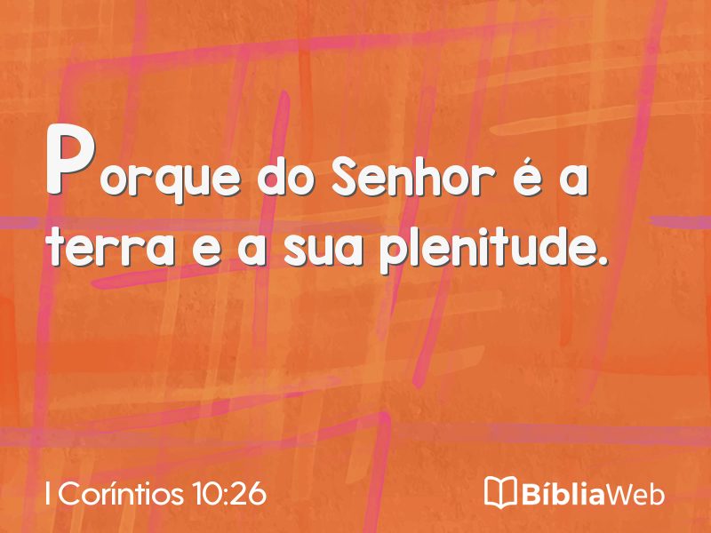 I Coríntios 10:26 em imagem para compartilhar