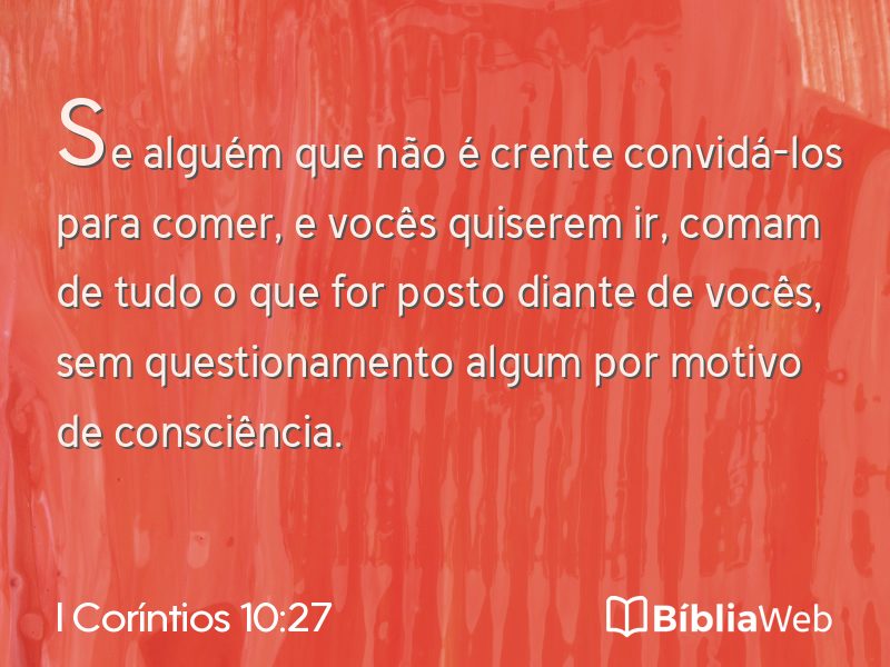 I Coríntios 10:27 em imagem para compartilhar