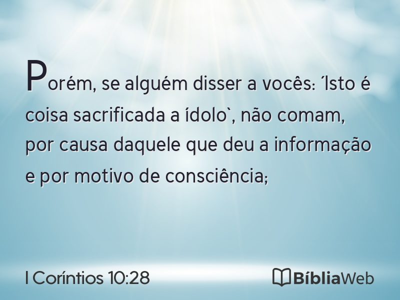 I Coríntios 10:28 em imagem para compartilhar