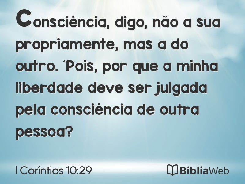 I Coríntios 10:29 em imagem para compartilhar