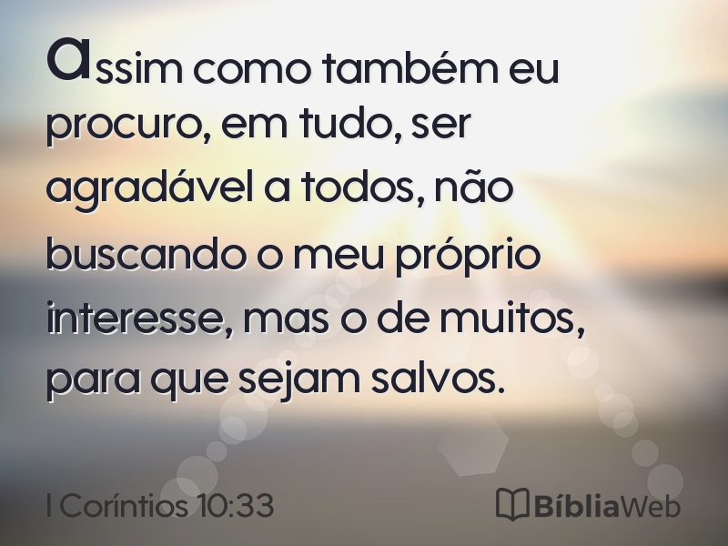 I Coríntios 10:33 em imagem para compartilhar