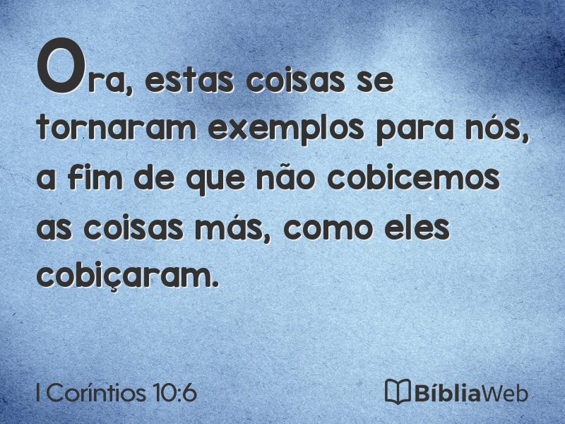 I Coríntios 10:6 em imagem para compartilhar