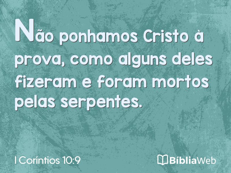 I Coríntios 10:9 em imagem para compartilhar