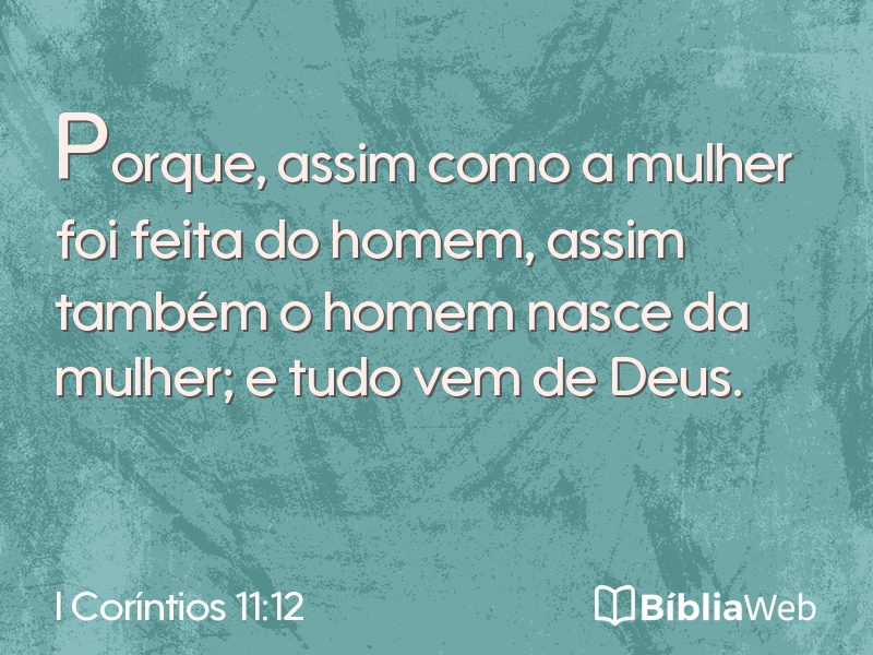 I Coríntios 11:12 em imagem para compartilhar