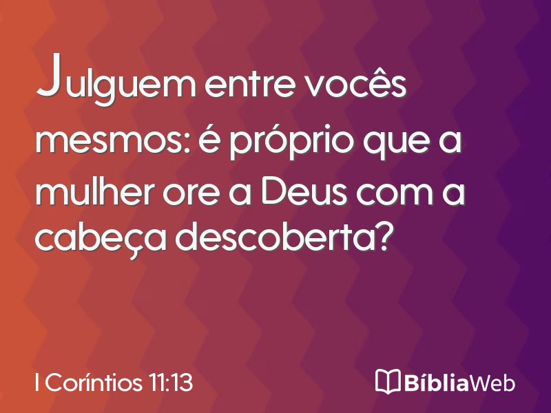 I Coríntios 11:13 em imagem para compartilhar