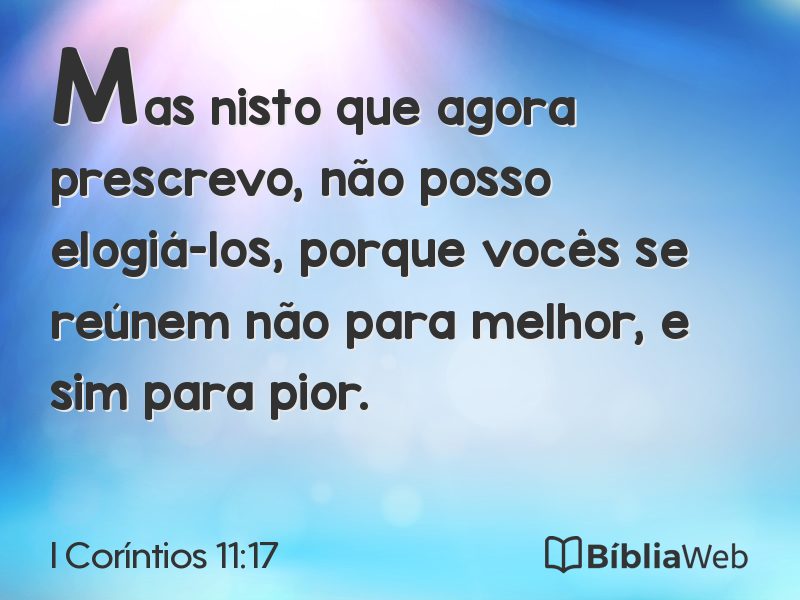 I Coríntios 11:17 em imagem para compartilhar