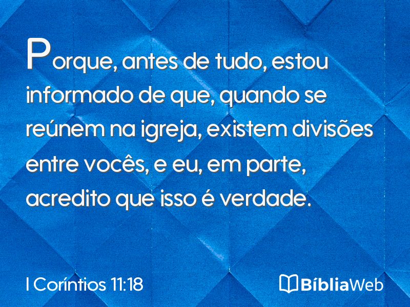 I Coríntios 11:18 em imagem para compartilhar