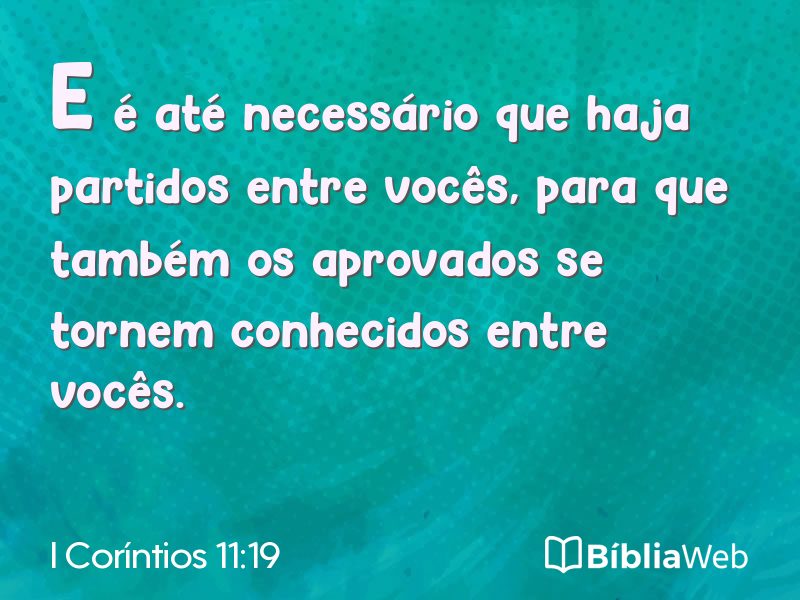 I Coríntios 11:19 em imagem para compartilhar