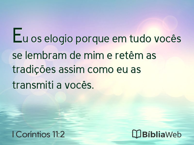 I Coríntios 11:2 em imagem para compartilhar