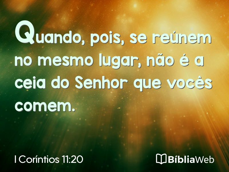 I Coríntios 11:20 em imagem para compartilhar
