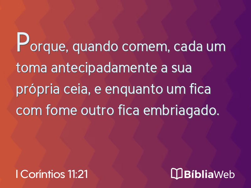I Coríntios 11:21 em imagem para compartilhar