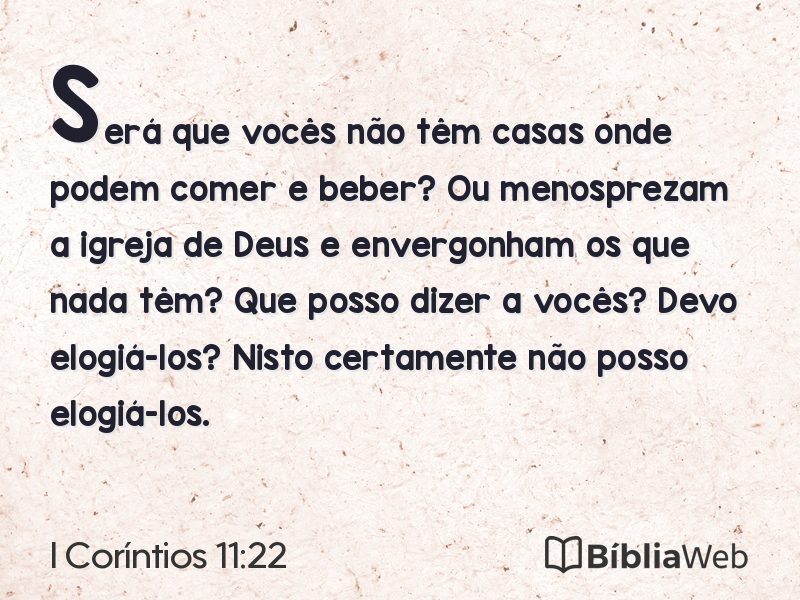 I Coríntios 11:22 em imagem para compartilhar
