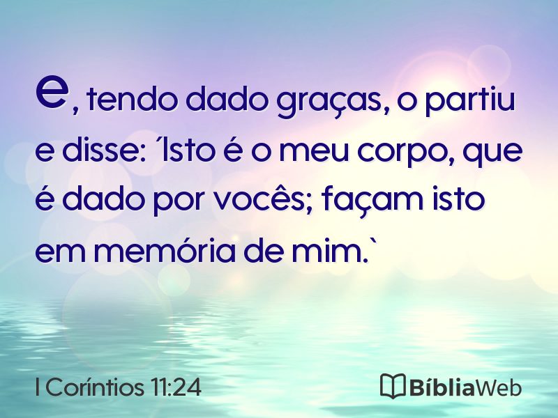 I Coríntios 11:24 em imagem para compartilhar