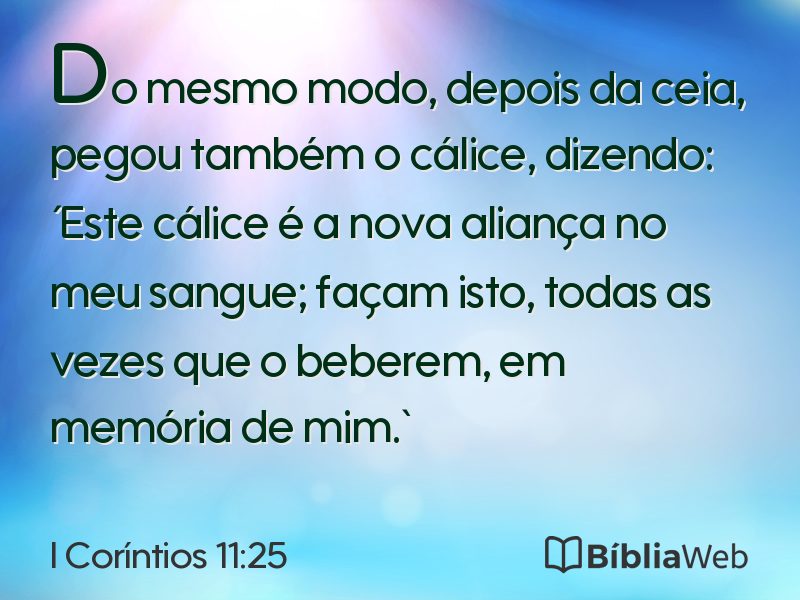 I Coríntios 11:25 em imagem para compartilhar