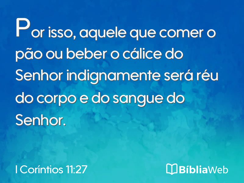 I Coríntios 11:27 em imagem para compartilhar