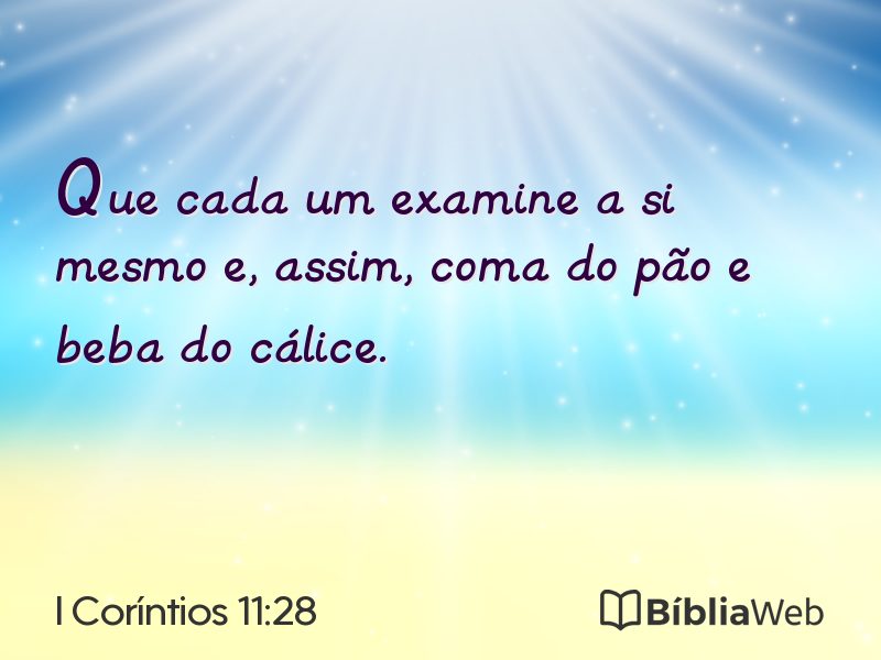 I Coríntios 11:28 em imagem para compartilhar