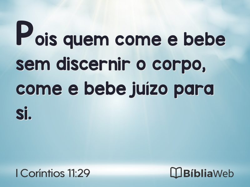 I Coríntios 11:29 em imagem para compartilhar