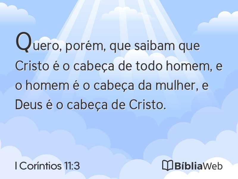 I Coríntios 11:3 em imagem para compartilhar