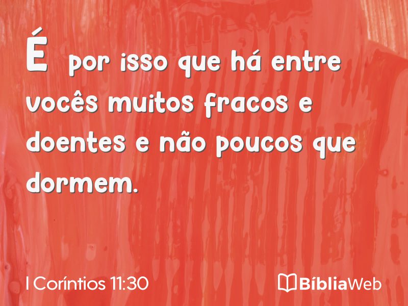 I Coríntios 11:30 em imagem para compartilhar