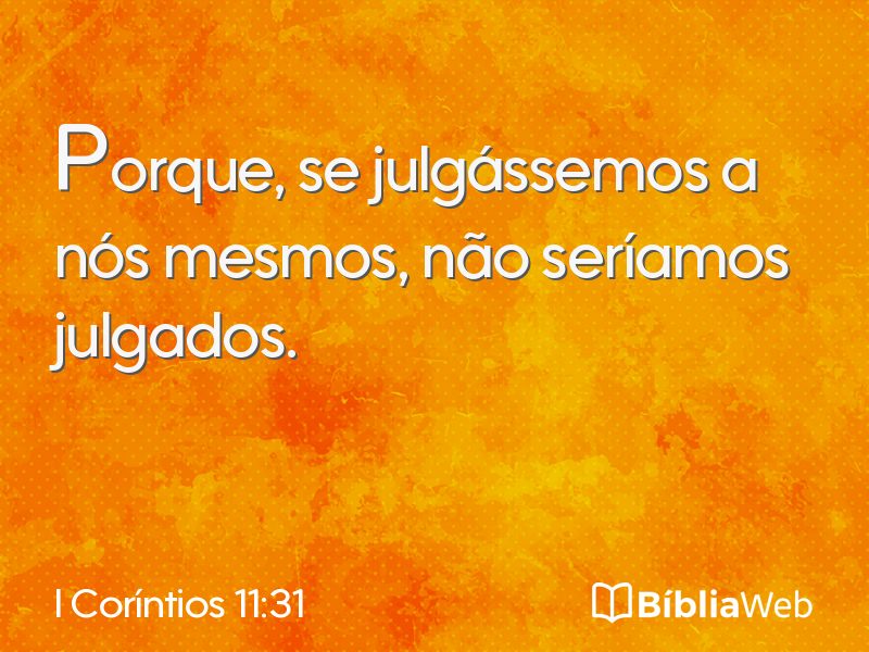 I Coríntios 11:31 em imagem para compartilhar