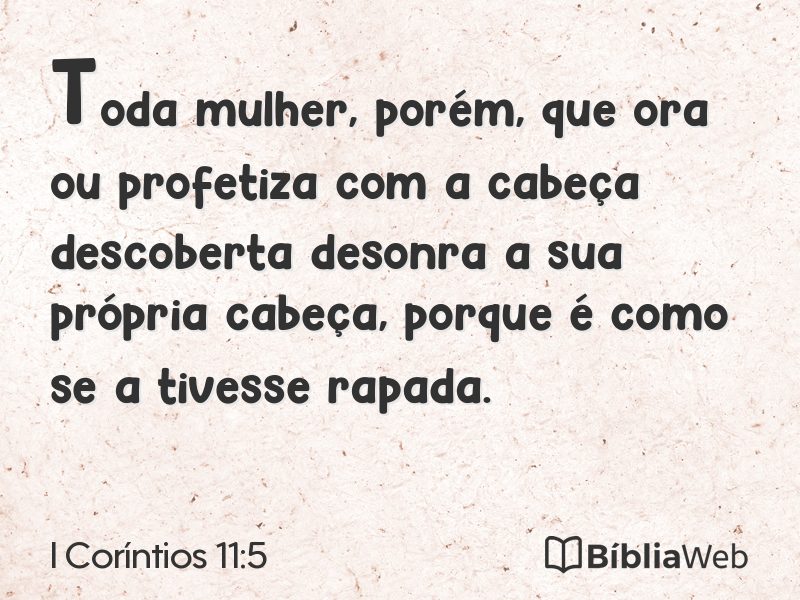 I Coríntios 11:5 em imagem para compartilhar