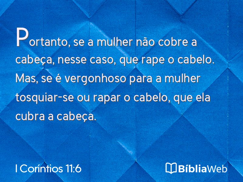 I Coríntios 11:6 em imagem para compartilhar