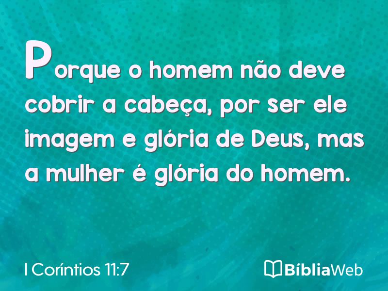I Coríntios 11:7 em imagem para compartilhar