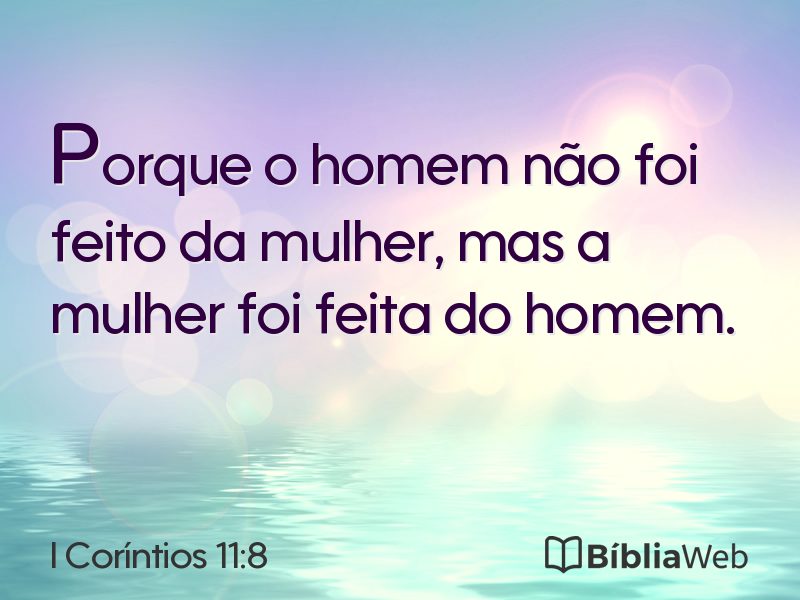 I Coríntios 11:8 em imagem para compartilhar