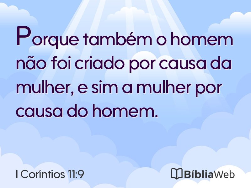 I Coríntios 11:9 em imagem para compartilhar