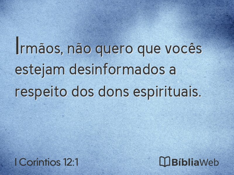 I Coríntios 12:1 em imagem para compartilhar