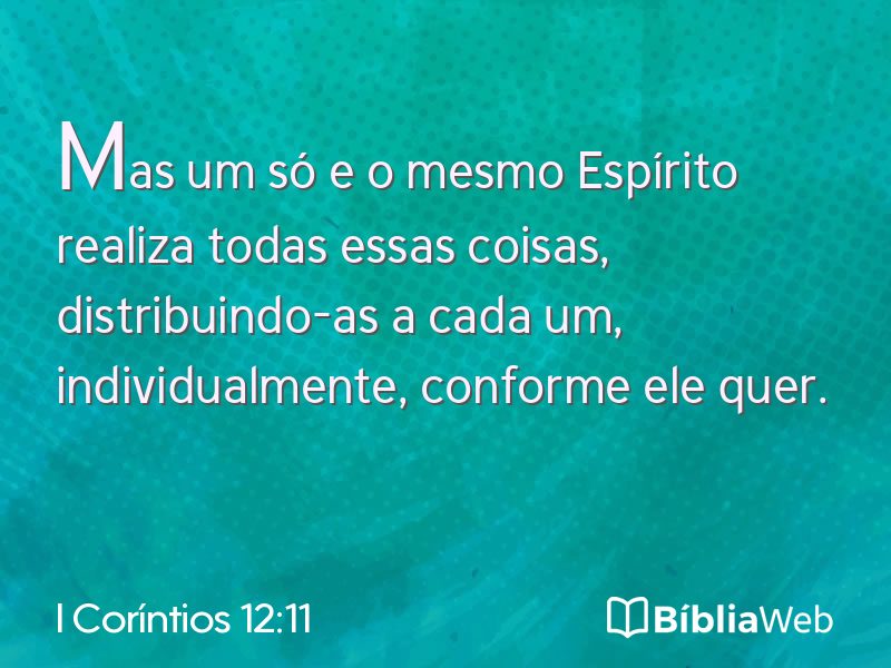 I Coríntios 12:11 em imagem para compartilhar