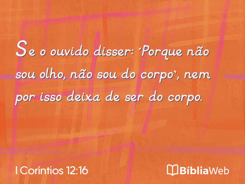 I Coríntios 12:16 em imagem para compartilhar