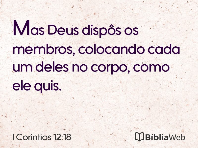 I Coríntios 12:18 em imagem para compartilhar