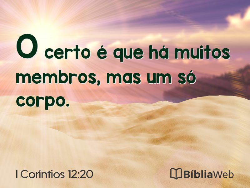 I Coríntios 12:20 em imagem para compartilhar